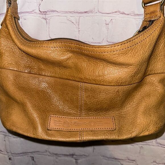 Vintage Fossil Women's Tan Brown Leather Shoulder Bag with Front Flap Pocket - Picture 7 of 14